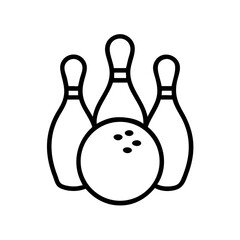 Icon of a bowling ball and pins representing the sport