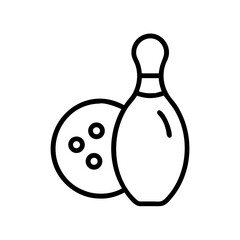 Icon of a bowling ball and pins representing the sport