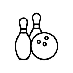 Icon of a bowling ball and pins representing the sport