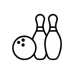 Icon of a bowling ball and pins representing the sport