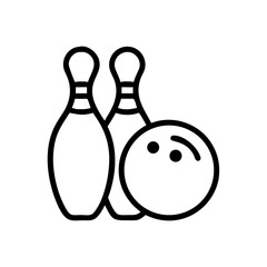 Icon of a bowling ball and pins representing the sport