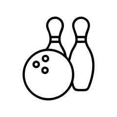 Icon of a bowling ball and pins representing the sport