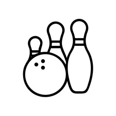 Icon of a bowling ball and pins representing the sport