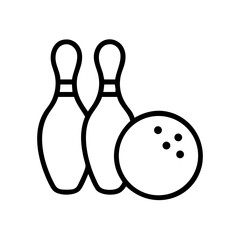 Icon of a bowling ball and pins representing the sport