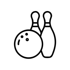 Icon of a bowling ball and pins representing the sport