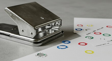 Metal hole punch and colorful circles