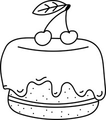 Cherry Topped Cake Drawing