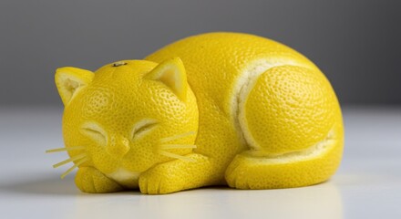 Lemon cat sculpture (1)