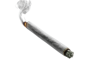 A lit cigarette with smoke