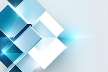 Geometric Elegance: This image showcases an abstract design of geometric shapes, featuring layered squares and rectangles in various shades of blue, evoking a sense of modern sophistication.