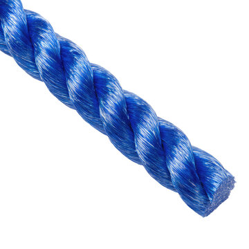 Close-up of a blue twisted rope