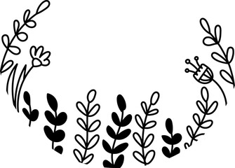 Floral Doodle Border Frame