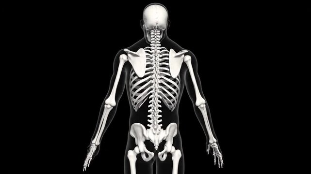 Human Skeleton Anatomy - Back View, Spine