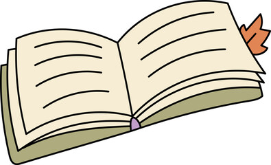 Open Book with Bookmark