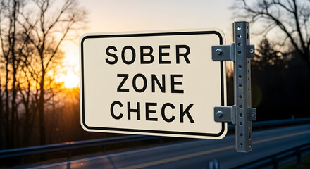 Sober Zone Awareness Sign Promoting Roadway Safety And Responsible Driving