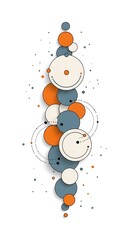 Fototapeta premium Abstract vertical composition of interconnected circles, a modern graphic system design.