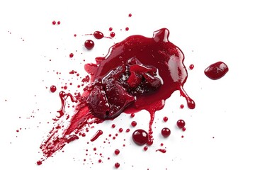 Pixel Perfect Picture of Bloodstain Isolated on White Background