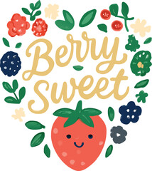 Berry Sweet Cute Strawberry Tee Kawaii Fruit