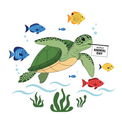 A cute panda bear family lovingly embraces planet Earth, surrounded by flowers and hearts.