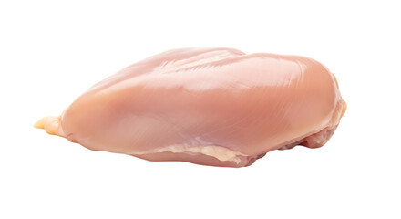 A fresh, raw chicken breast fillet isolated on transparent background, offering a healthy and nutritious protein source for cooking, grilling, and various culinary dishes
