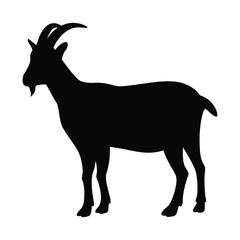 Black goat silhouette vector image for farm animal clip art and livestock illustration design needs