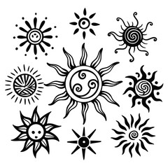 set of abstract flowers vector