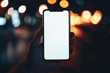 Hand Holding Smartphone and Touching Screen Isolated on White Background Clipping Paths