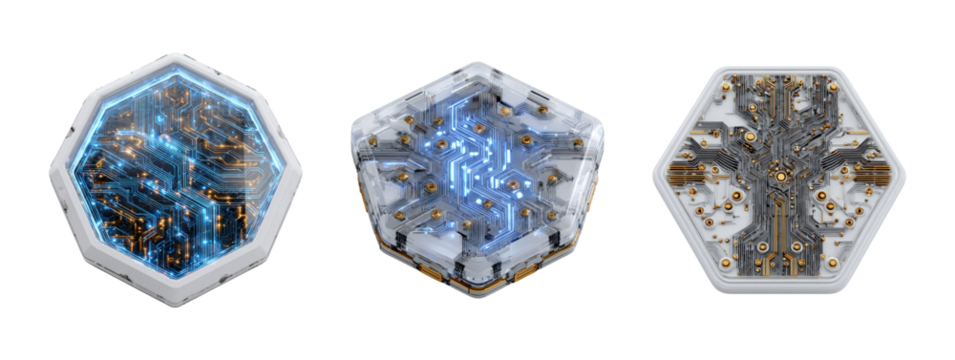 Detailed Isolated Circuit Board Set on Transparent Background