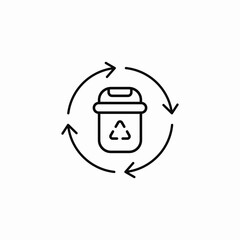 recycle bin recycling garbage icon sign vector