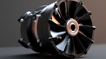 A close up of a mechanical turbine engine component