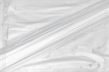 Transparant wrinkled plastic, white plastic or polyethylene bag texture, macro,no background