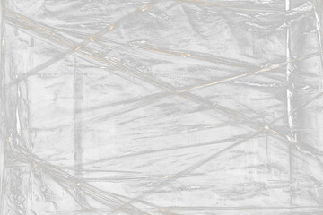 Transparant wrinkled plastic, white plastic or polyethylene bag texture, macro,no background