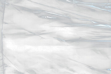 Transparant wrinkled plastic, white plastic or polyethylene bag texture, macro,no background