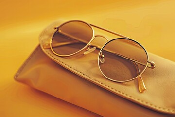 Premium Quality Visual of Sunglasses with Case Mockup Design