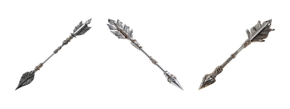 Set of Isolated Arrows on Transparent Background for Stock Visuals