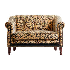 Elegant Leopard Print Sofa on Transparent Background for Lifestyle Use