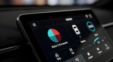 Advanced Automotive Interface Displaying Radar Enforcement System Technology