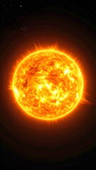 Fiery sun in cosmic void