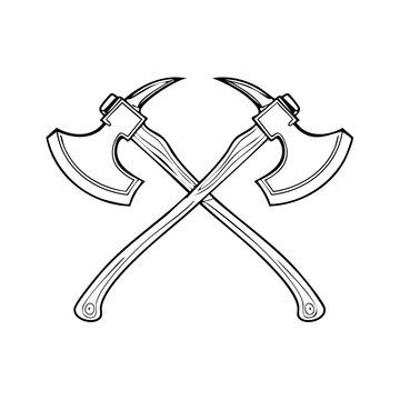 crossed axes black and white clip art preview