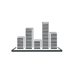 Obraz premium Stylized Illustration of City Skyscrapers Graphic or Icon