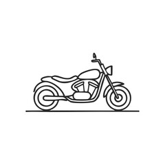 Fototapeta premium Minimalist Line Art Illustration of a Classic Cruiser Motorcycle Outline Design