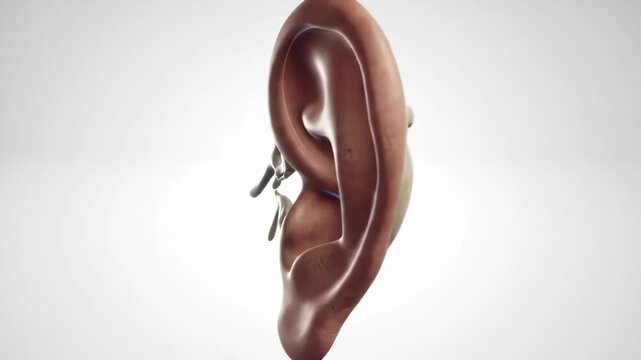Human Ear Anatomy: 3D Animation of Bones and Structure