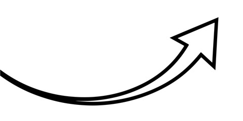 Curved arrow pointing upwards, indicating direction, growth, and progress.