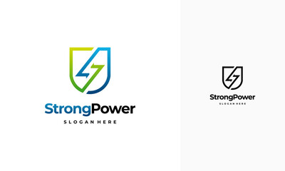 Safe Energy Logo template, Strong Power Logo designs vector illustration