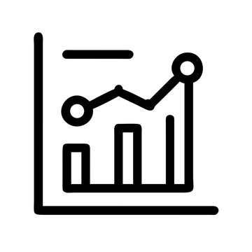 Business graph chart icon showing growth and success in data analysis and financial performance metrics report