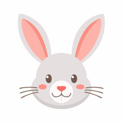 Obraz premium Minimal rabbit faces in flat style