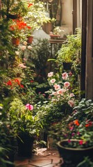 Obraz premium A garden with many flowers and plants