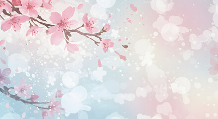 Abstract cherry blossom floral background design with a beautiful pink flower pattern for a spring vector illustration