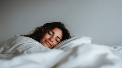 cozy bedroom with bed overlaid with realtime sleep biorhythm patterns visualizing rest metrics