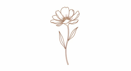 Obraz premium Elegant line art illustration of a single flower